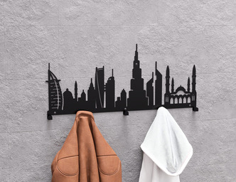 Dubai Wall-Mounted Coat Rack. DXF, SVG files for plasma, laser cutting. Wall Coatrack