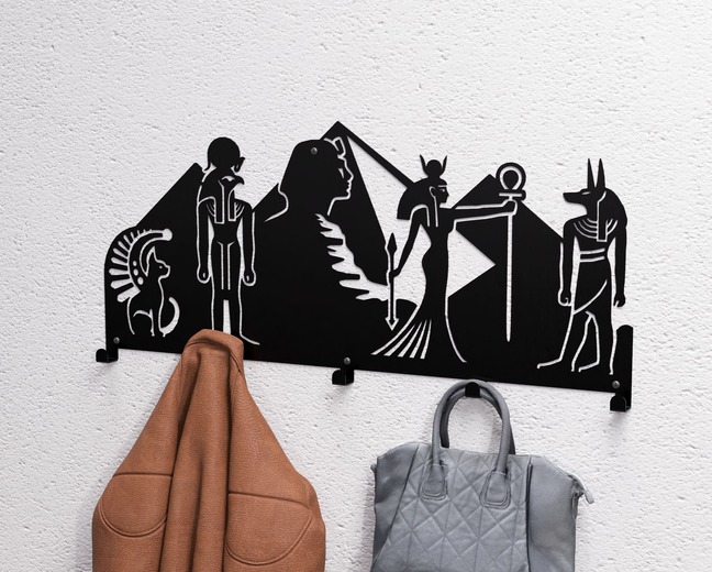 Egypt Wall-Mounted Coat Rack. DXF, SVG files for plasma, laser cutting. Wall Coatrack