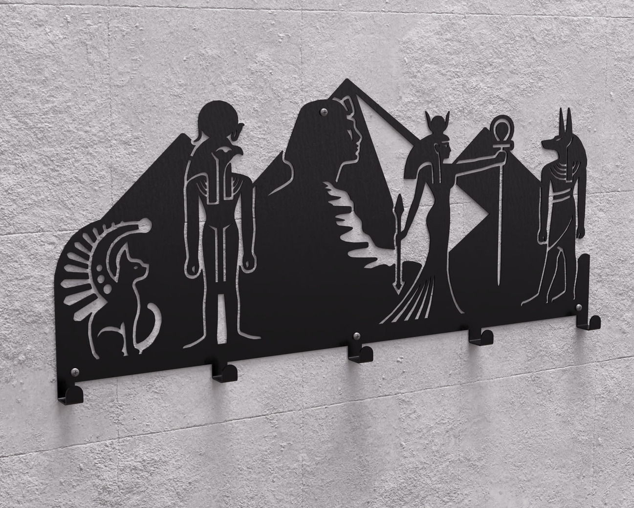 Egypt Wall-Mounted Coat Rack. DXF, SVG files for plasma, laser cutting. Wall Coatrack. Фото 11
