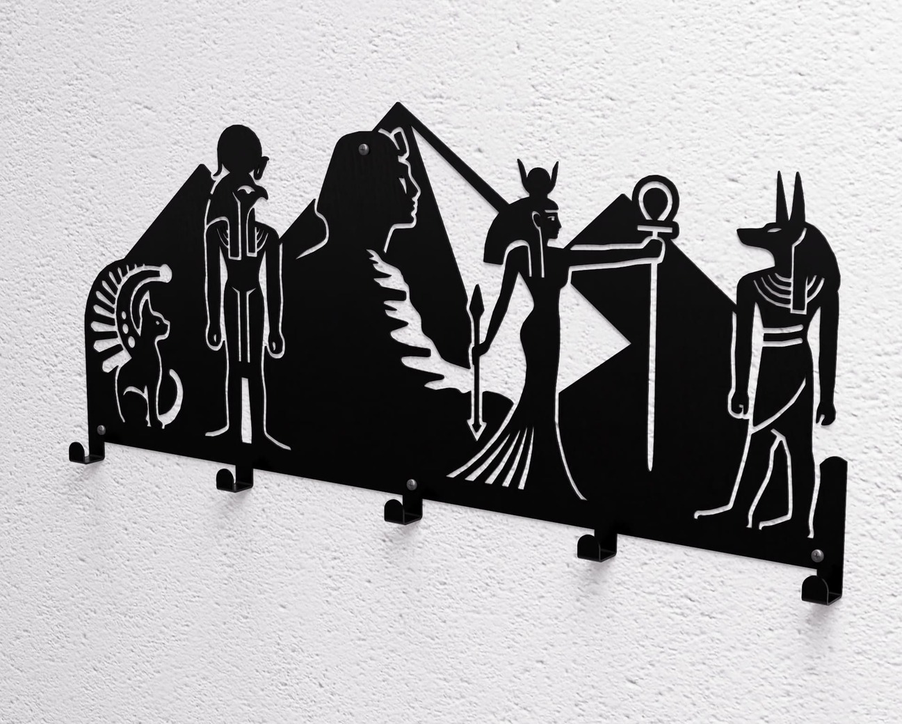 Egypt Wall-Mounted Coat Rack. DXF, SVG files for plasma, laser cutting. Wall Coatrack. Фото 10