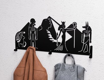 Egypt Wall-Mounted Coat Rack. DXF, SVG files for plasma, laser cutting. Wall Coatrack