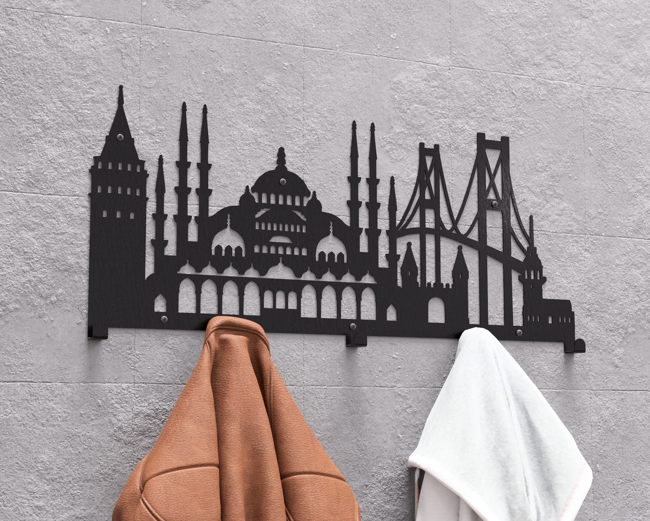 Istanbul Wall-Mounted Coat Rack. DXF, SVG files for plasma, laser cutting. Wall Coatrack. Фото 3