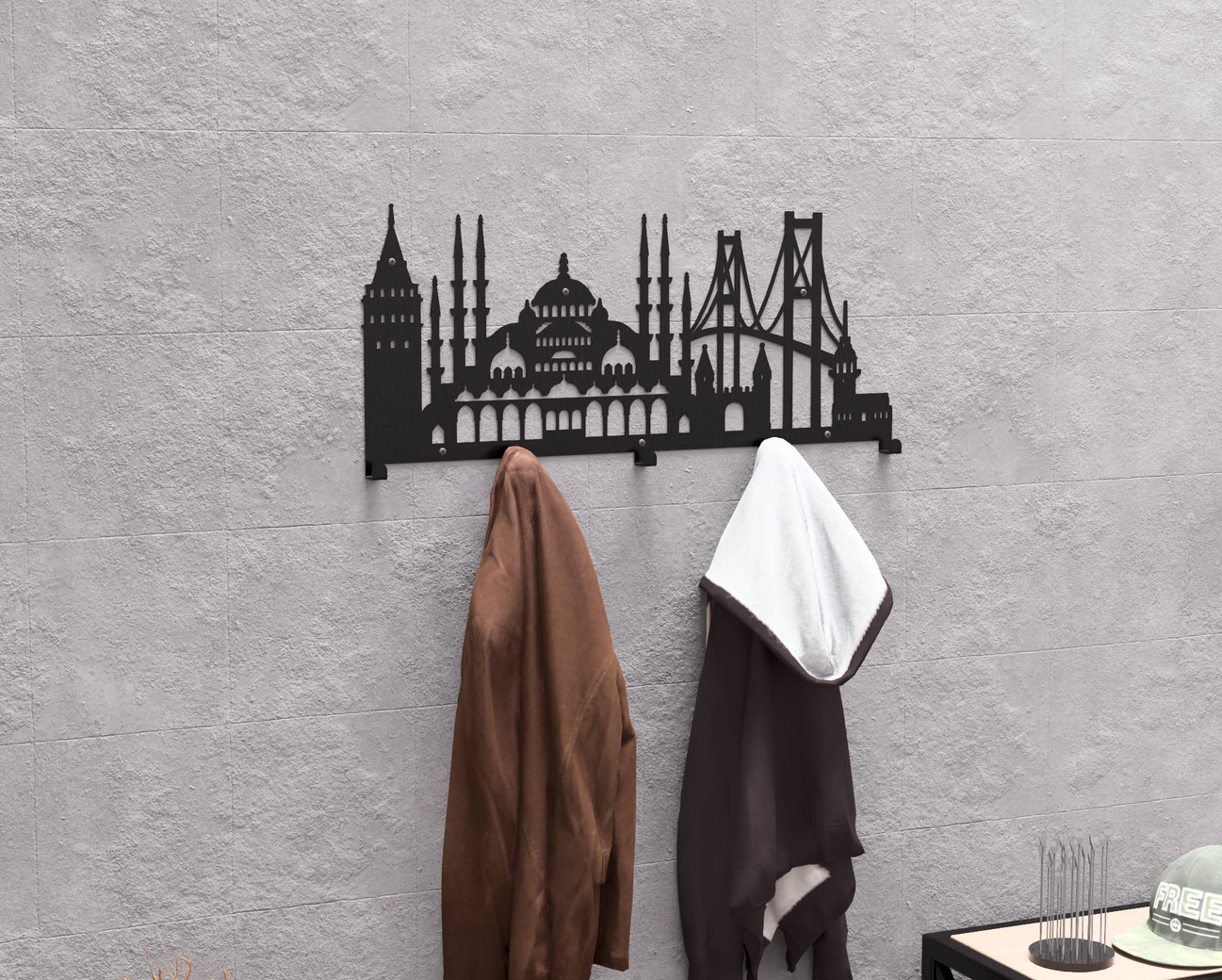 Istanbul Wall-Mounted Coat Rack. DXF, SVG files for plasma, laser cutting. Wall Coatrack. Фото 4
