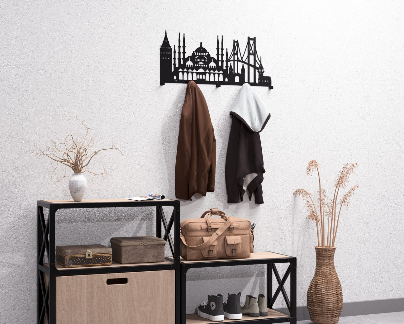Istanbul Wall-Mounted Coat Rack. DXF, SVG files for plasma, laser cutting. Wall Coatrack. Фото 6