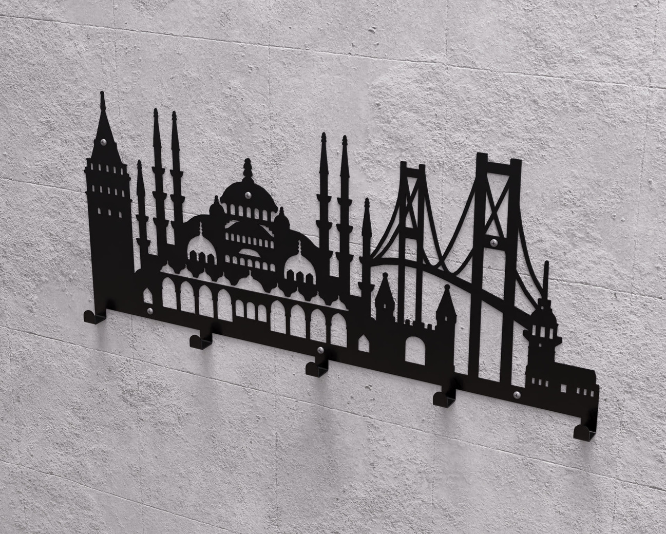 Istanbul Wall-Mounted Coat Rack. DXF, SVG files for plasma, laser cutting. Wall Coatrack. Фото 9