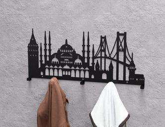 Istanbul Wall-Mounted Coat Rack. DXF, SVG files for plasma, laser cutting. Wall Coatrack
