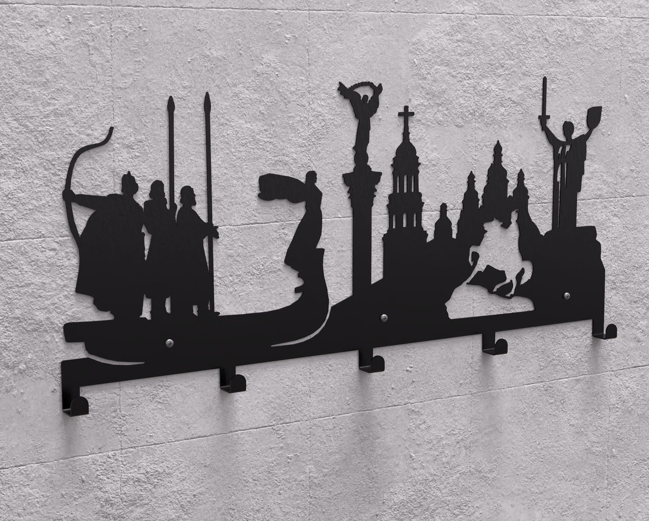 Kyiv Wall-Mounted Coat Rack. DXF, SVG files for plasma, laser cutting. Wall Coatrack. Фото 10