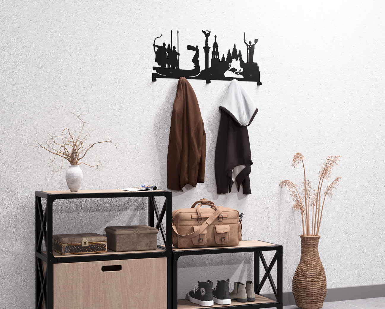 Kyiv Wall-Mounted Coat Rack. DXF, SVG files for plasma, laser cutting. Wall Coatrack. Фото 5