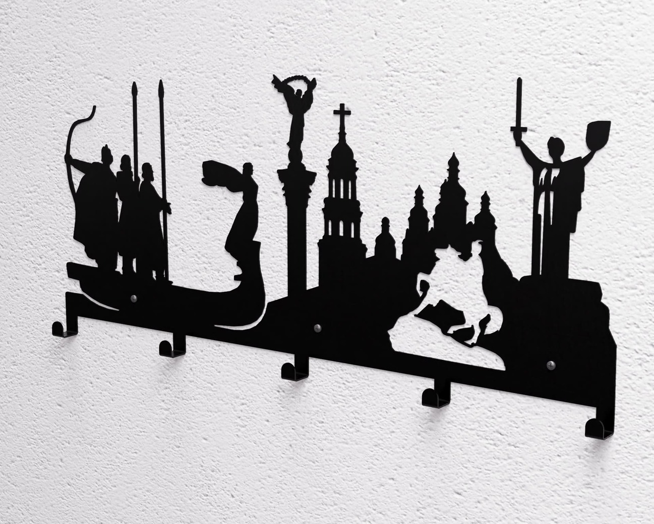 Kyiv Wall-Mounted Coat Rack. DXF, SVG files for plasma, laser cutting. Wall Coatrack. Фото 11