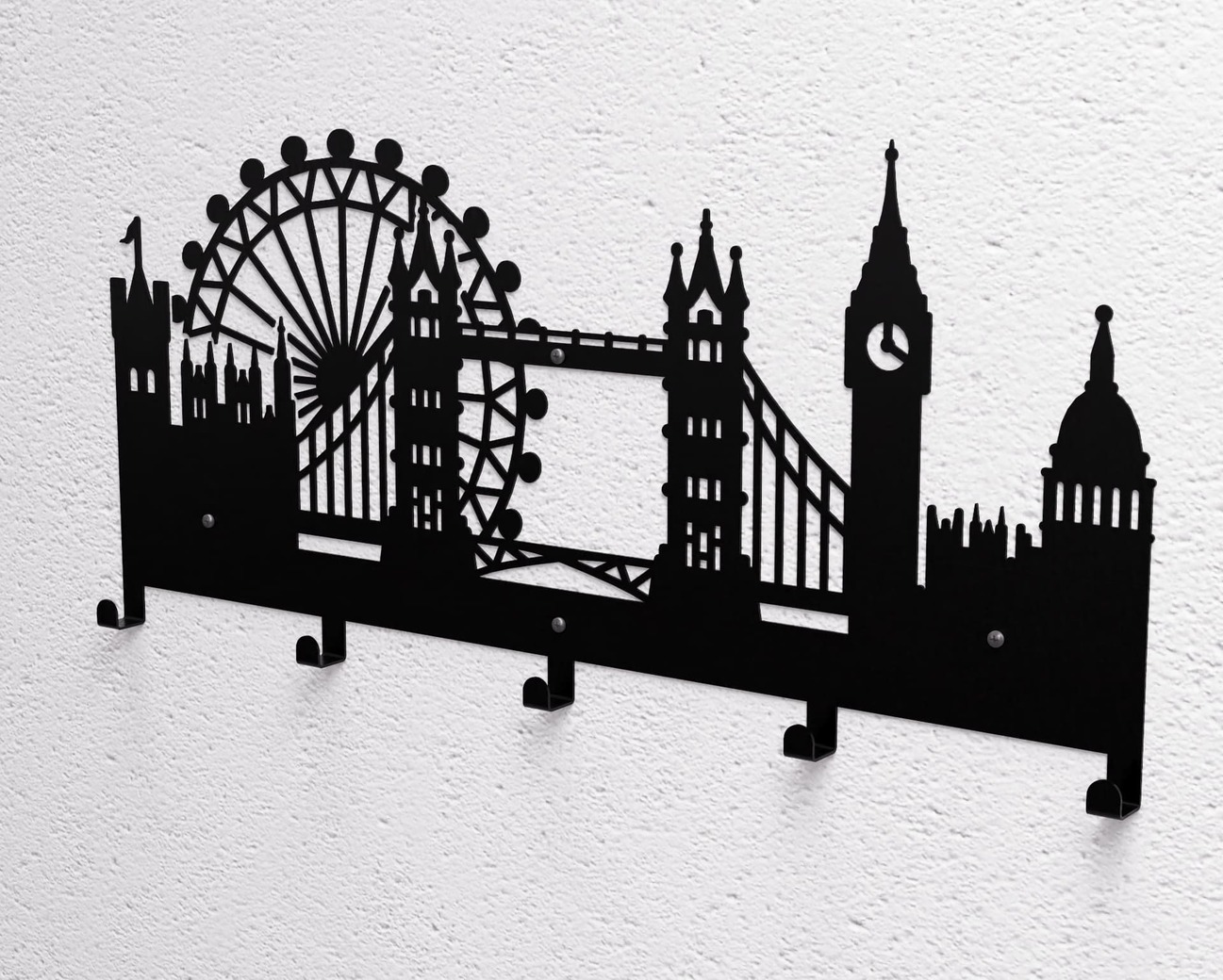 London Wall-Mounted Coat Rack. DXF, SVG files for plasma, laser cutting. Wall Coat Rack. Фото 11