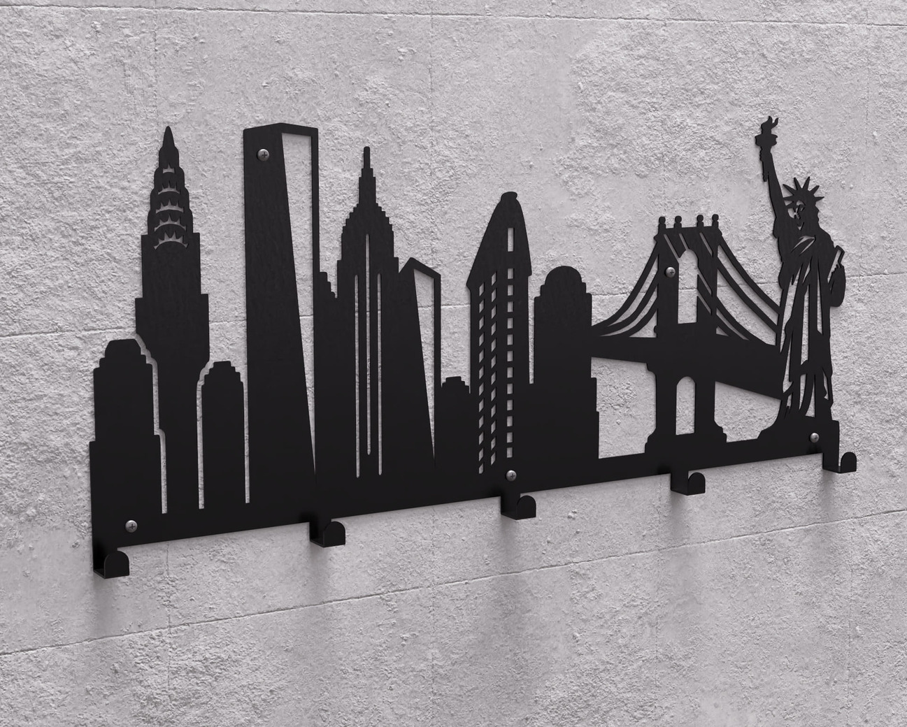 New York Wall-Mounted Coat Rack. DXF, SVG files for plasma, laser cutting. Wall Coat Rack. Фото 11
