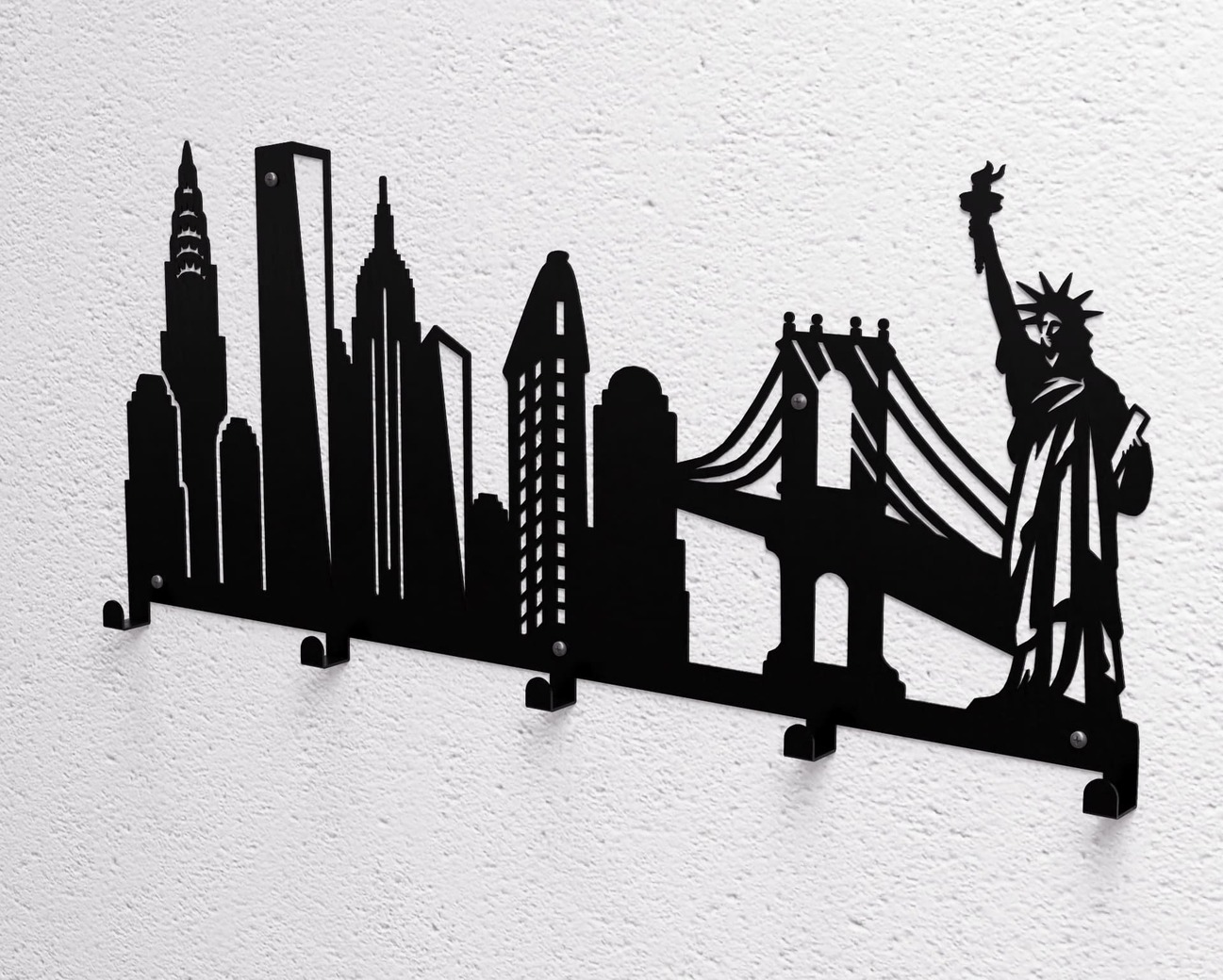 New York Wall-Mounted Coat Rack. DXF, SVG files for plasma, laser cutting. Wall Coat Rack. Фото 10