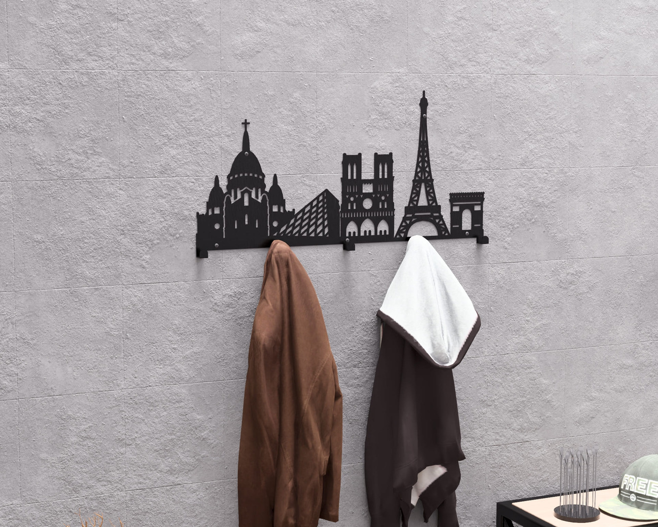 Cuier de perete Paris. Fișiere DXF, SVG pentru tăiere cu plasmă și laser. Cuier perete. Фото 3