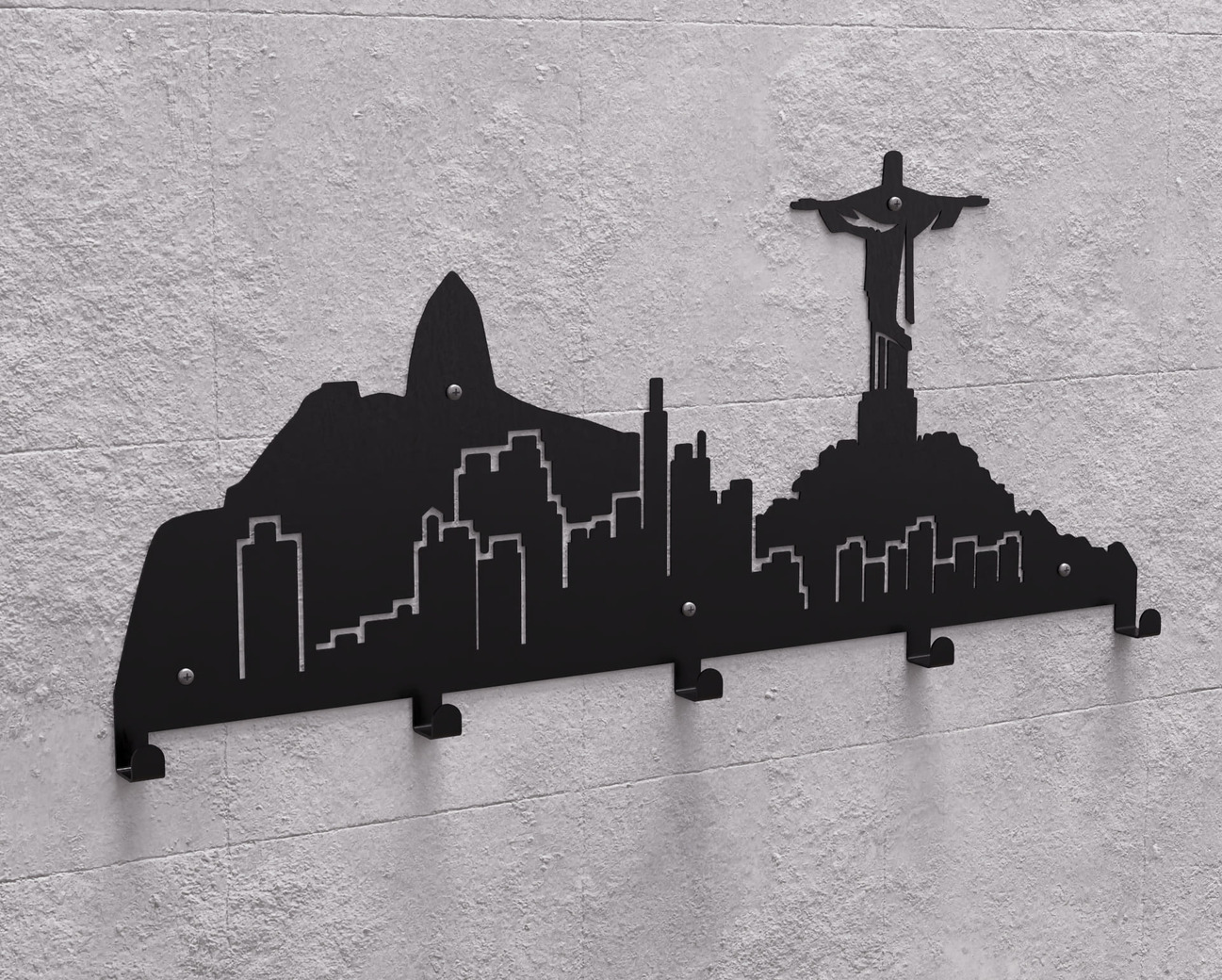 Rio de Janeiro Wall-Mounted Coat Rack. DXF, SVG files for plasma, laser cutting. Wall Coat Rack. Фото 11