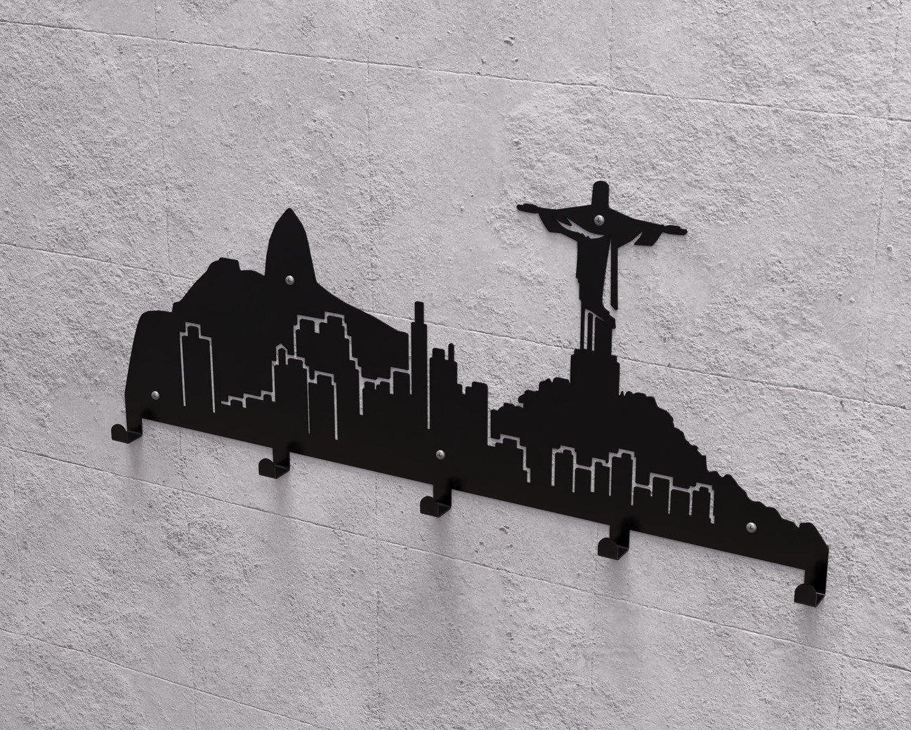 Rio de Janeiro Wall-Mounted Coat Rack. DXF, SVG files for plasma, laser cutting. Wall Coat Rack. Фото 8