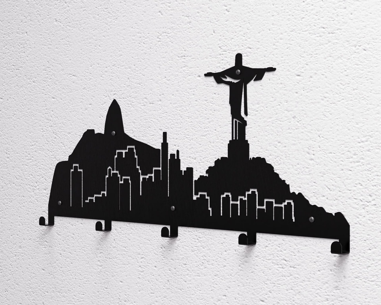 Rio de Janeiro Wall-Mounted Coat Rack. DXF, SVG files for plasma, laser cutting. Wall Coat Rack. Фото 10