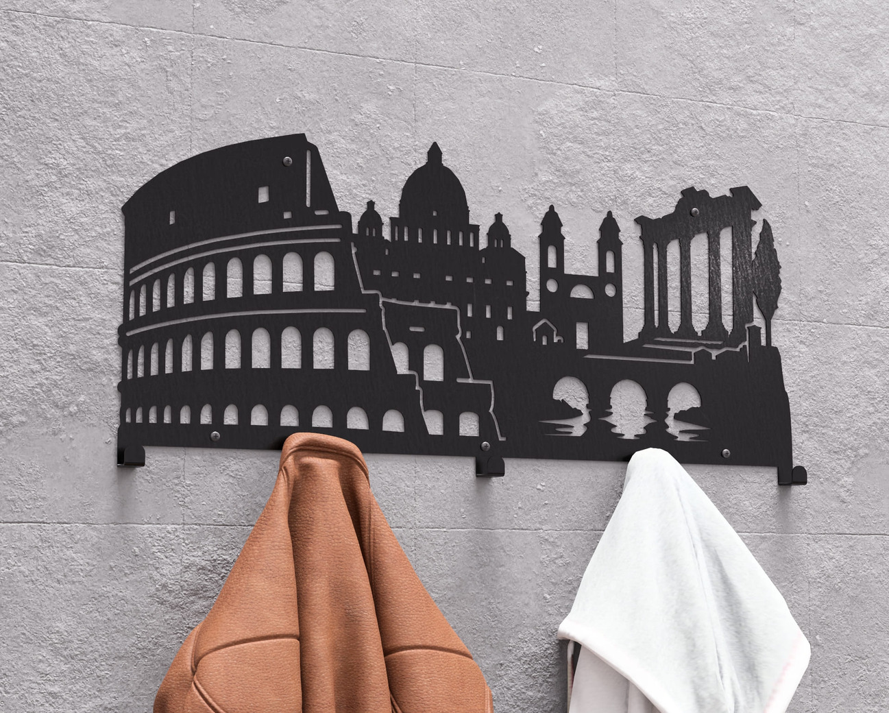 Rome Wall-Mounted Coat Rack. DXF, SVG files for plasma, laser cutting. Wall Mount Coat Rack. Фото 5