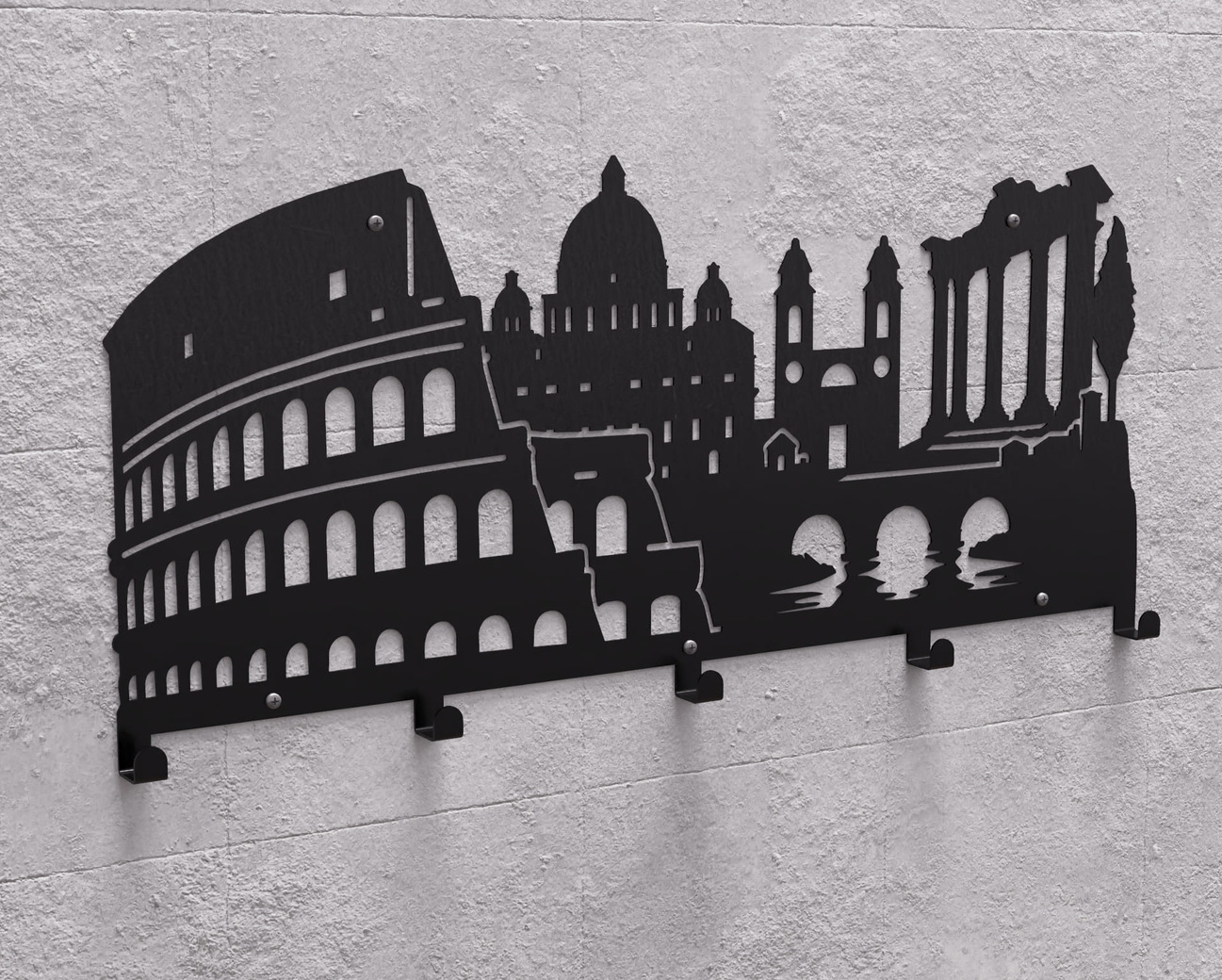 Rome Wall-Mounted Coat Rack. DXF, SVG files for plasma, laser cutting. Wall Mount Coat Rack. Фото 11