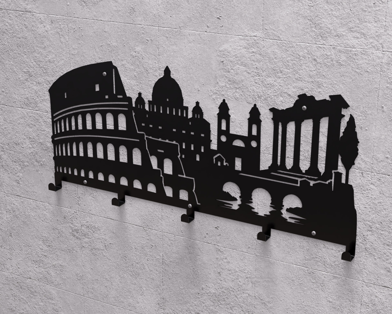 Rome Wall-Mounted Coat Rack. DXF, SVG files for plasma, laser cutting. Wall Mount Coat Rack. Фото 9