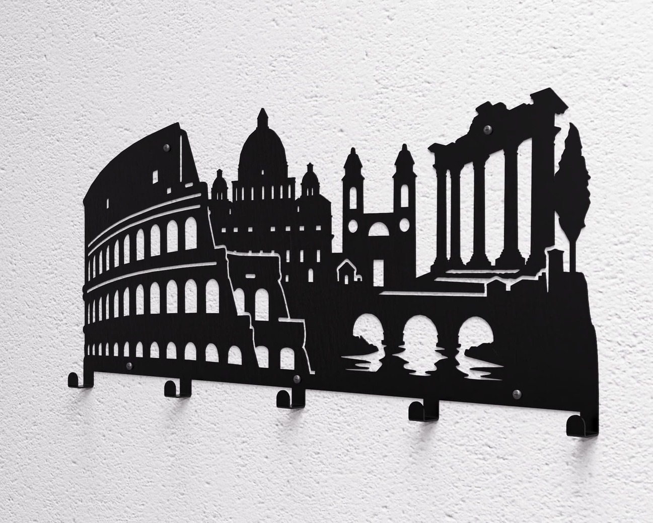 Rome Wall-Mounted Coat Rack. DXF, SVG files for plasma, laser cutting. Wall Mount Coat Rack. Фото 10