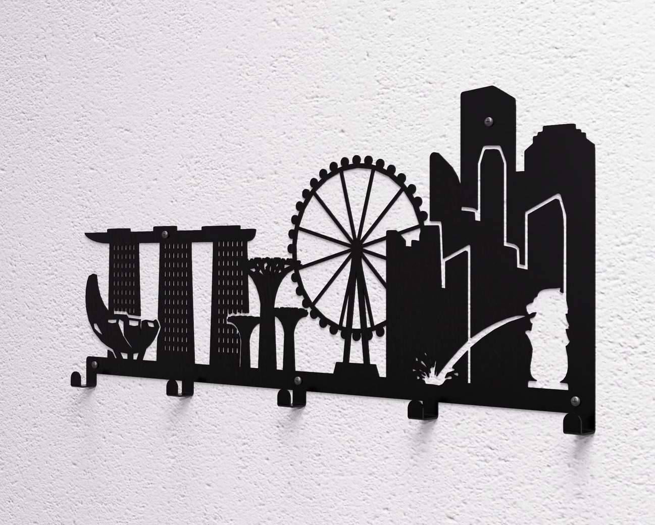 Singapore Wall-Mounted Coat Rack. DXF, SVG files for plasma, laser cutting. Wall Mount Coat Rack. Фото 10