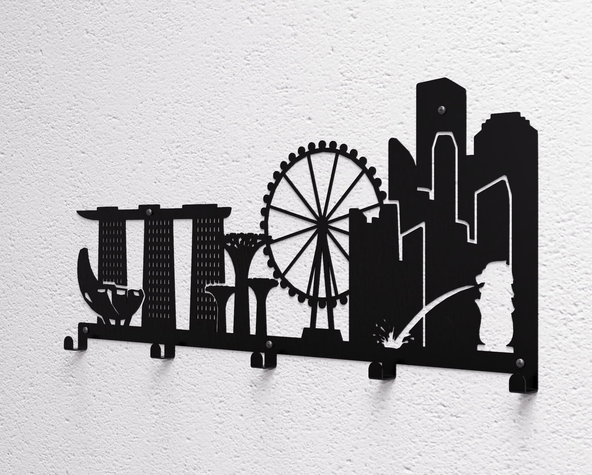 Wall Rack Dxf File Singapore Wall-Mounted Coat Rack. Wall Mount Coat Rack DXF and SVG Art ...