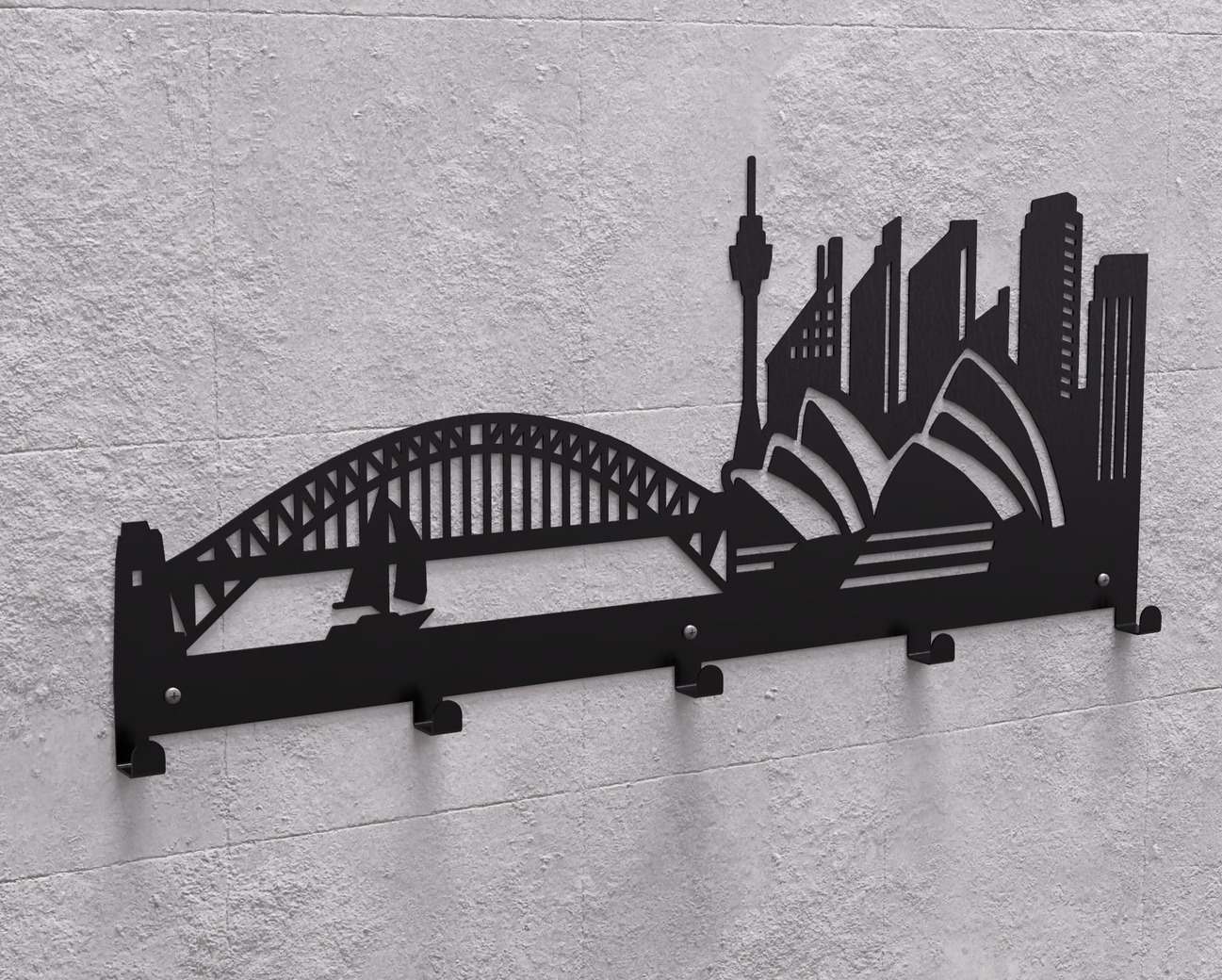Sydney Wall-Mounted Coat Rack. DXF, SVG files for plasma, laser cutting. Wall Mount Coat Rack. Фото 11