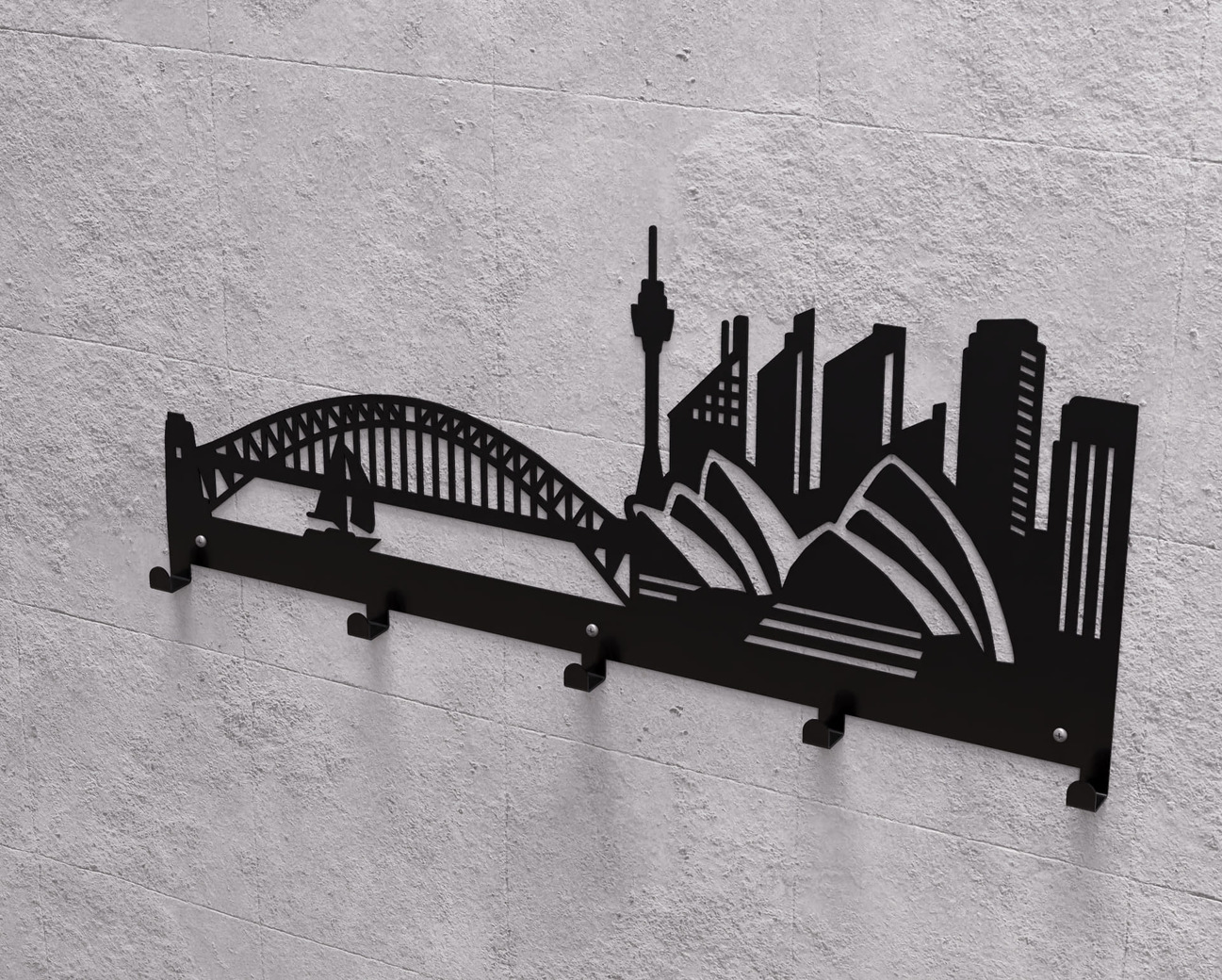 Sydney Wall-Mounted Coat Rack. DXF, SVG files for plasma, laser cutting. Wall Mount Coat Rack. Фото 9