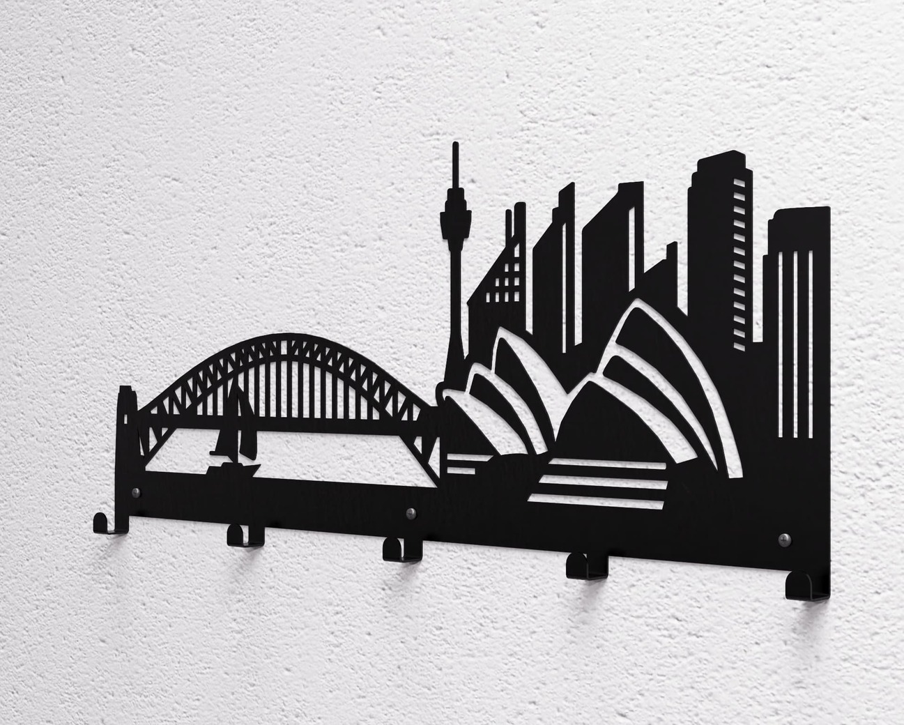 Sydney Wall-Mounted Coat Rack. DXF, SVG files for plasma, laser cutting. Wall Mount Coat Rack. Фото 10