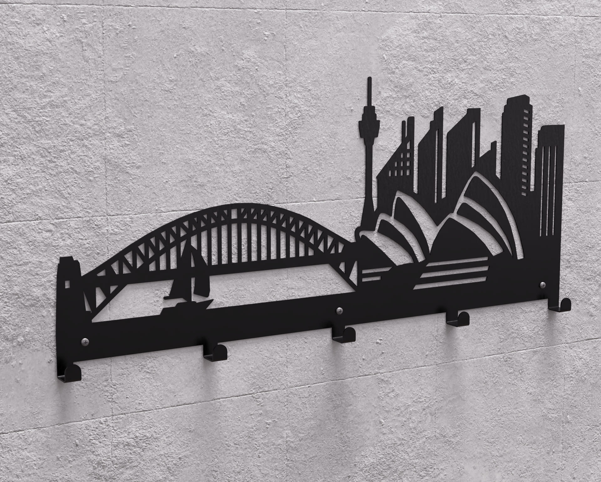 Sydney Wall-Mounted Coat Rack. Wall Mount Coat Rack DXF and SVG Art and ...