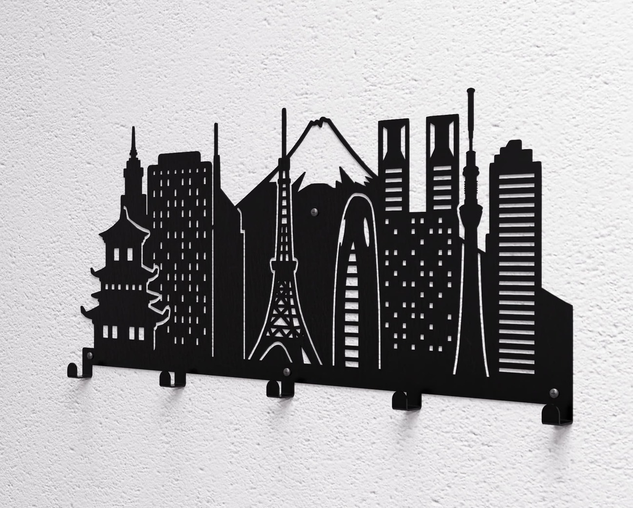 Tokyo Wall-Mounted Coat Rack. DXF, SVG files for plasma, laser cutting. Wall Mount Coat Rack. Фото 10