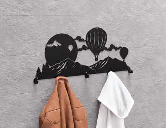 Air balloons Wall-Mounted Coat Rack. DXF, SVG files for plasma, laser cutting. Wall Coatrack