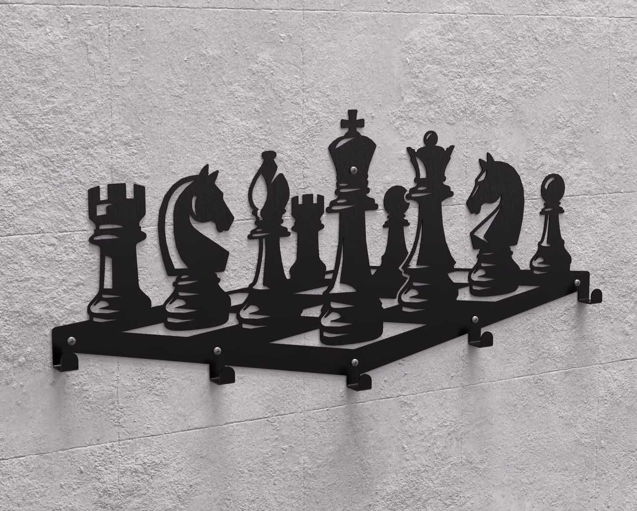 Chess Wall-Mounted Coat Rack. DXF, SVG files for plasma, laser cutting. Wall Coatrack. Фото 11