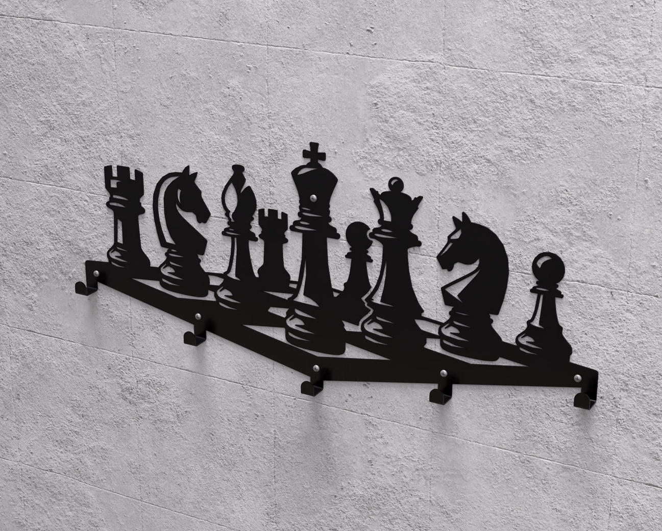 Chess Wall-Mounted Coat Rack. DXF, SVG files for plasma, laser cutting. Wall Coatrack. Фото 9