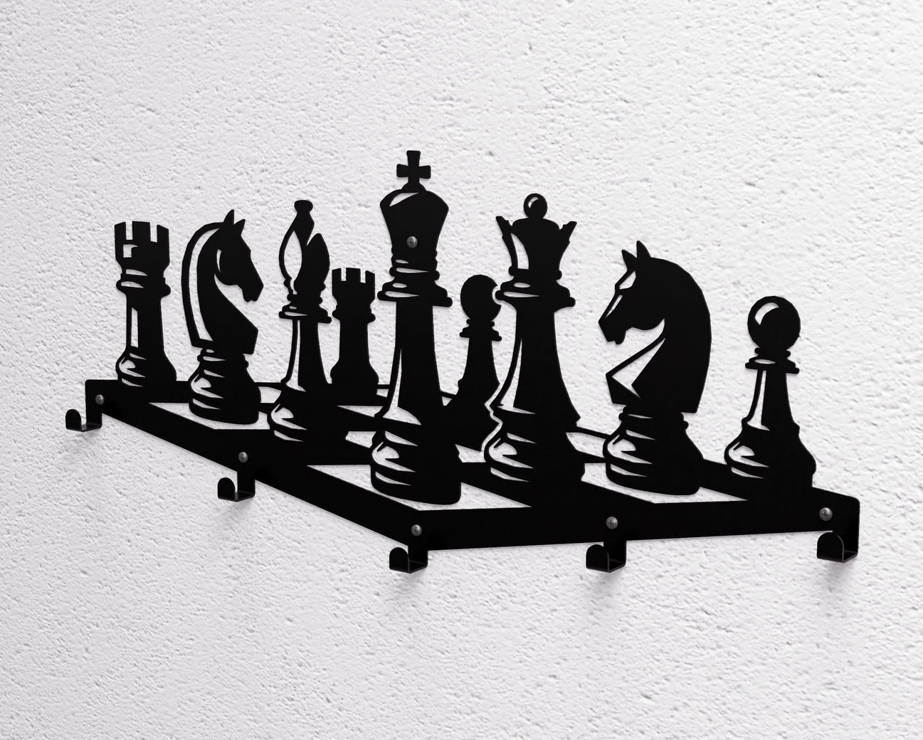 Chess Wall-Mounted Coat Rack. DXF, SVG files for plasma, laser cutting. Wall Coatrack. Фото 10