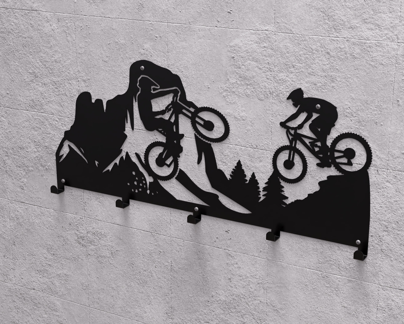 Mountain Biking Wall-Mounted Coat Rack. DXF, SVG files for plasma, laser cutting. Wall Coatrack. Фото 9