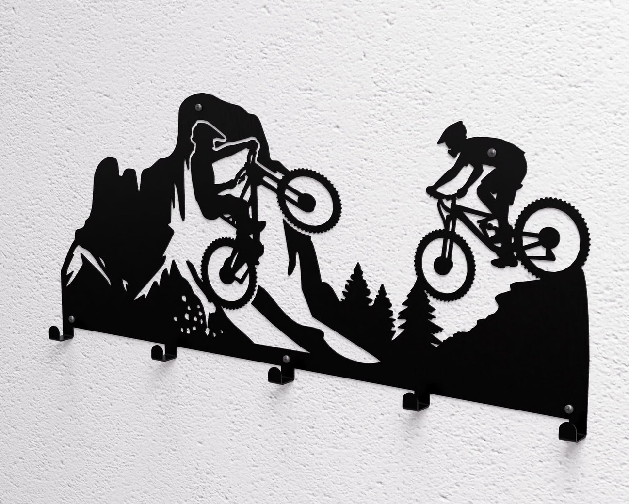 Mountain Biking Wall-Mounted Coat Rack. DXF, SVG files for plasma, laser cutting. Wall Coatrack. Фото 10