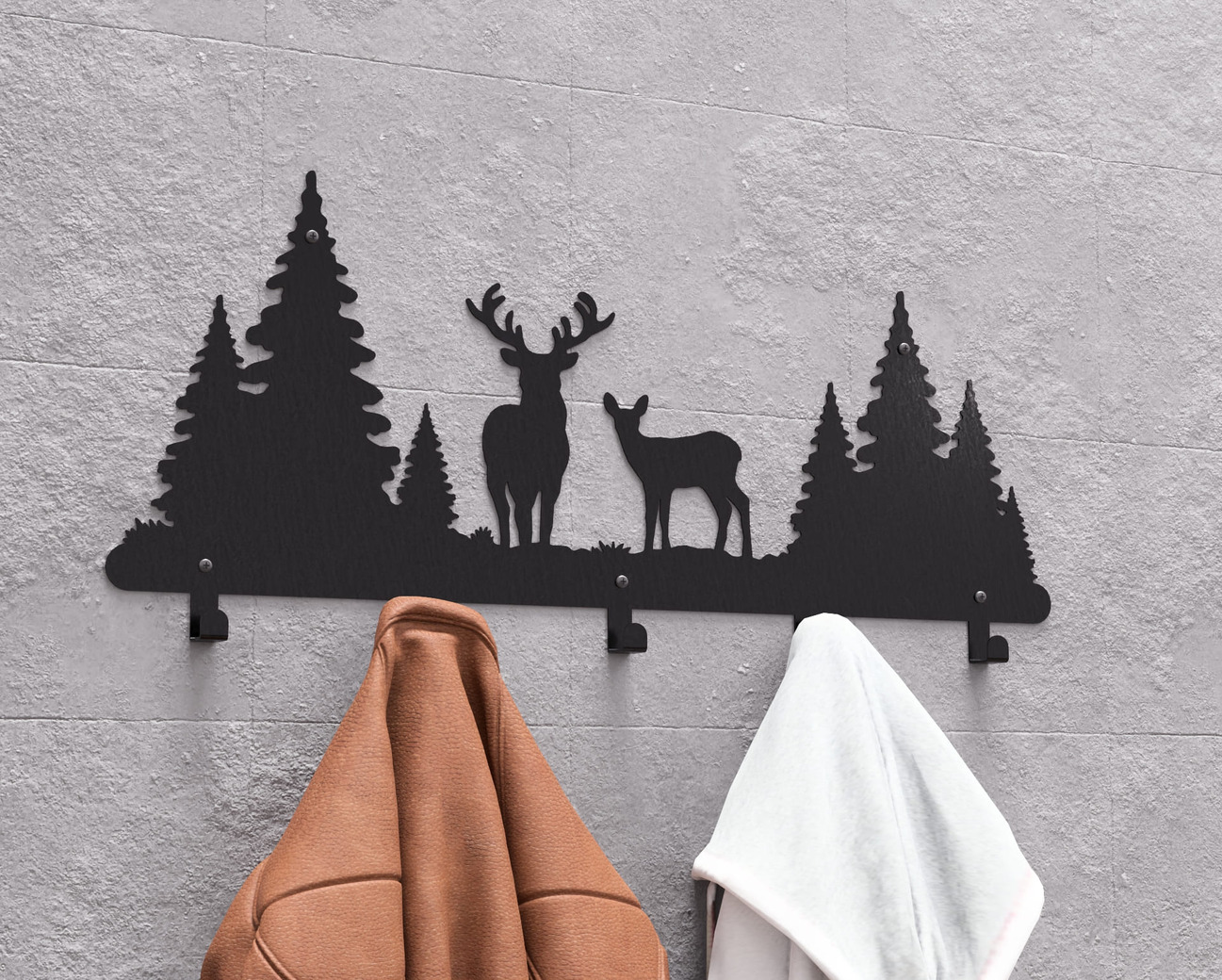 Deer Wall-Mounted Coat Rack. DXF, SVG files for plasma, laser cutting. Wall Coatrack. Фото 3