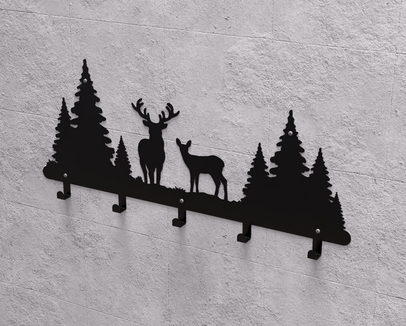 Deer Wall-Mounted Coat Rack. DXF, SVG files for plasma, laser cutting. Wall Coatrack. Фото 9