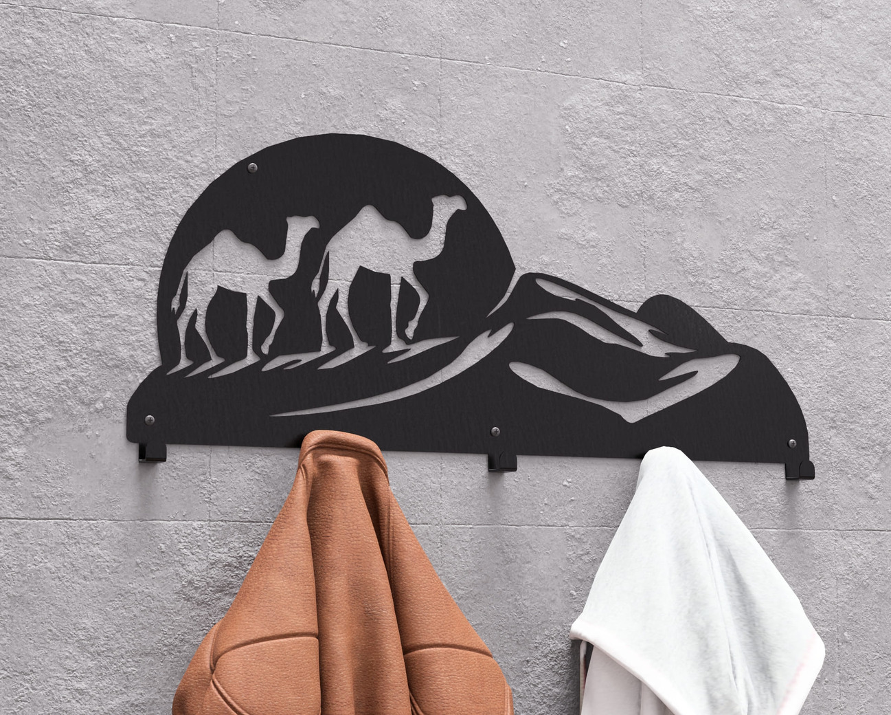 Cabideiro de parede Deserto. Arquivos DXF e SVG para corte e plasma a laser. Фото 3