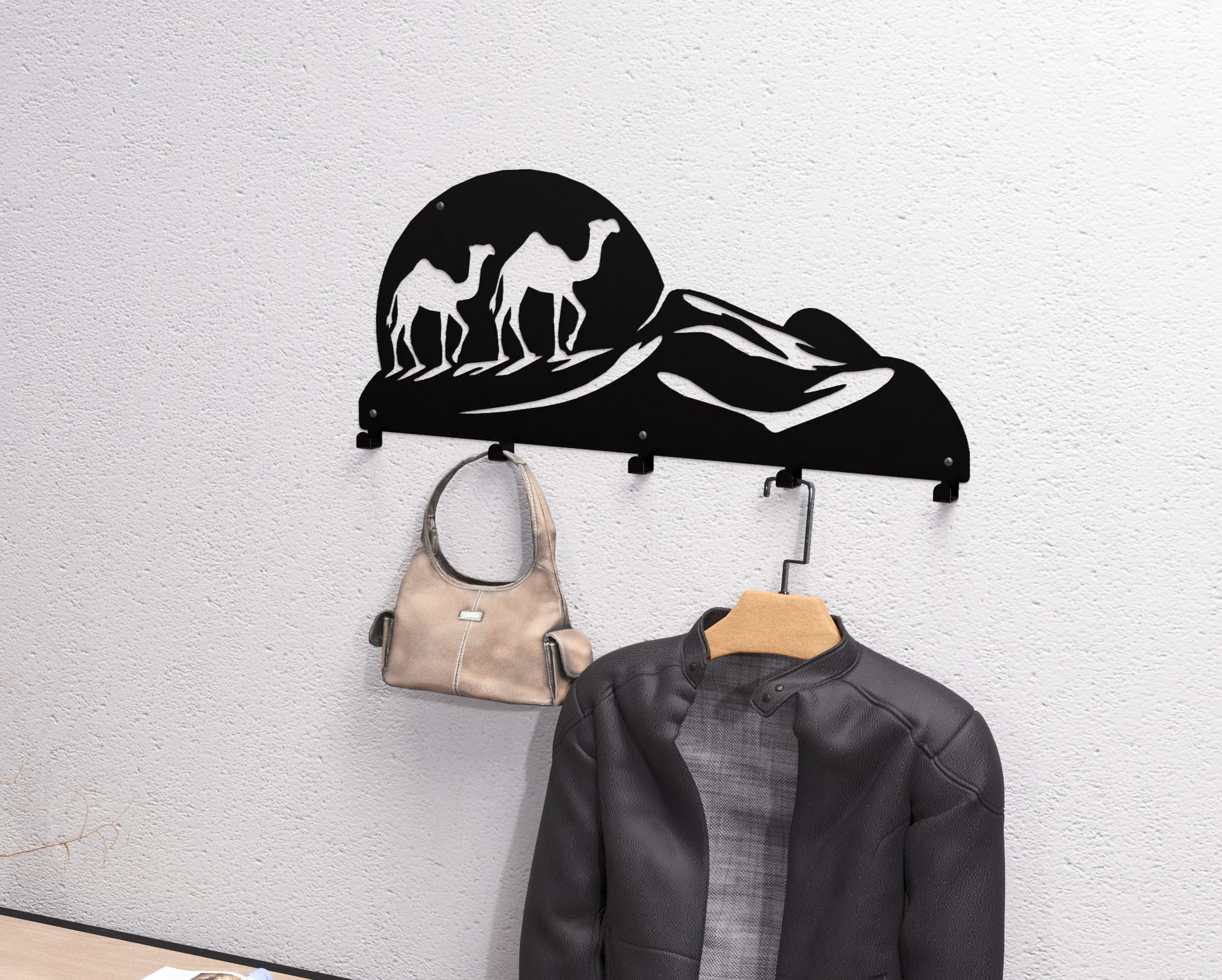 Wall Rack Dxf File Desert Wall-Mounted Coat Rack. Wall Coatrack DXF and SVG Art and Design ...