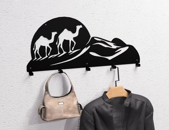 Desert Wall-Mounted Coat Rack. DXF, SVG files for plasma, laser cutting. Wall Coatrack