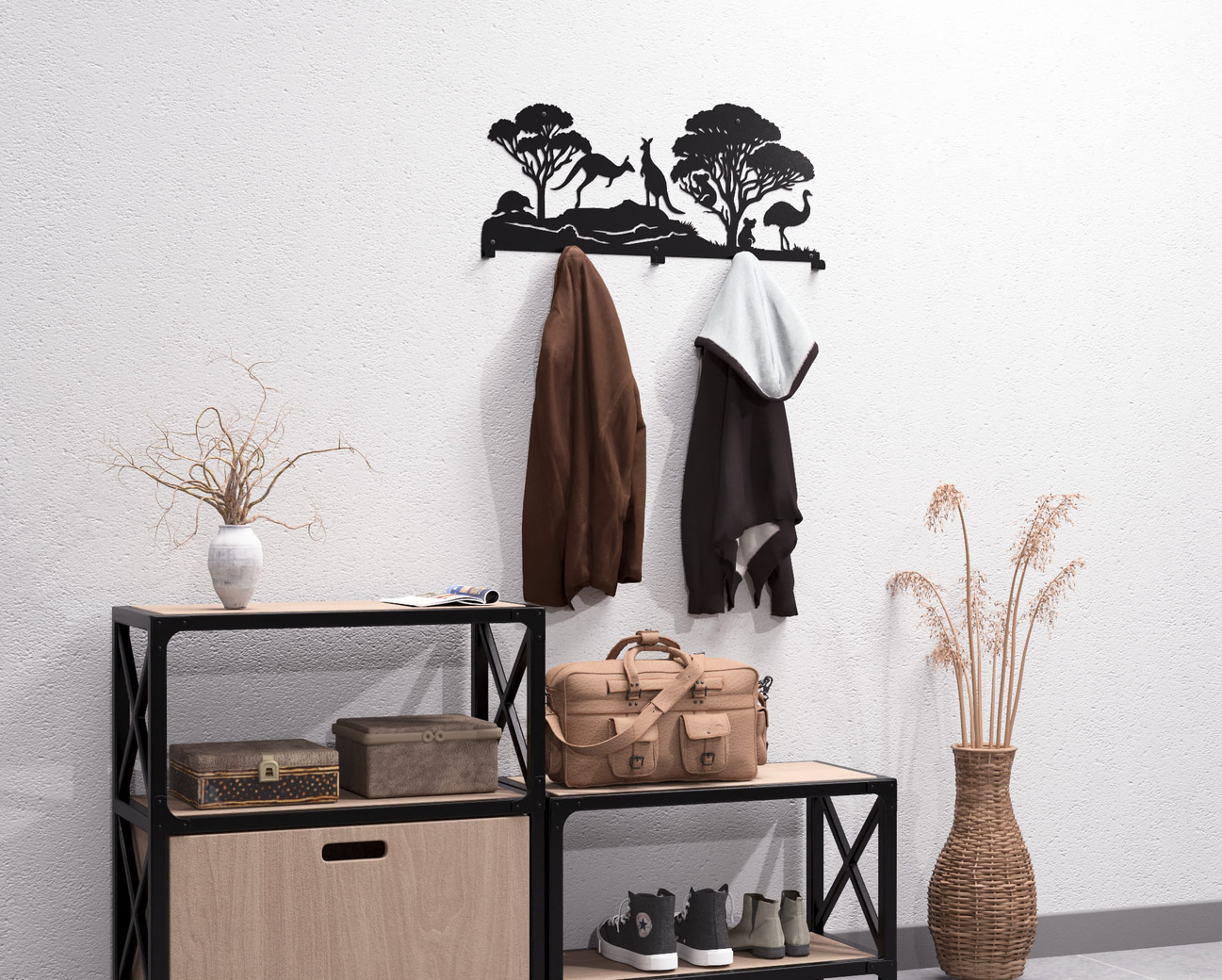 Australian Animals Wall-Mounted Coat Rack. DXF, SVG files for plasma, laser cutting. Wall Coatrack. Фото 5