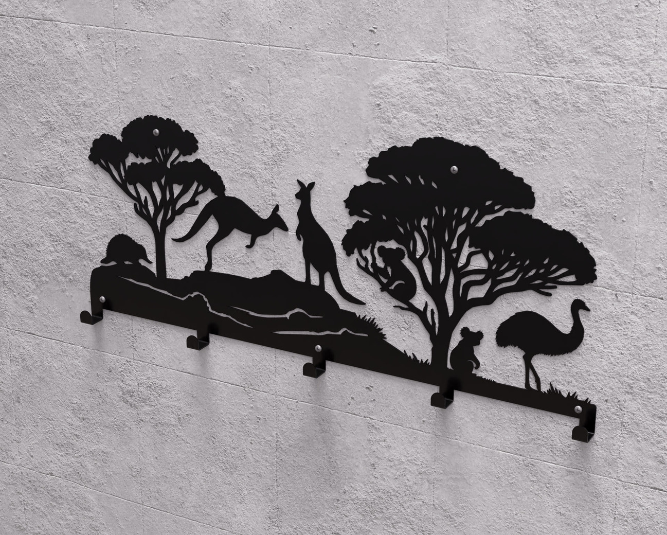 Australian Animals Wall-Mounted Coat Rack. DXF, SVG files for plasma, laser cutting. Wall Coatrack. Фото 9