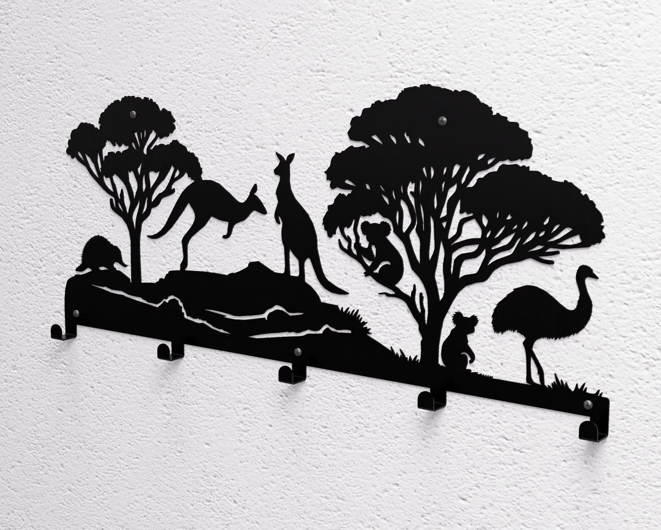 Australian Animals Wall-Mounted Coat Rack. DXF, SVG files for plasma, laser cutting. Wall Coatrack. Фото 10