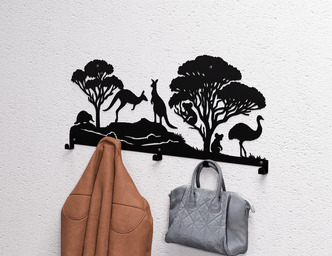 Australian Animals Wall-Mounted Coat Rack. DXF, SVG files for plasma, laser cutting. Wall Coatrack