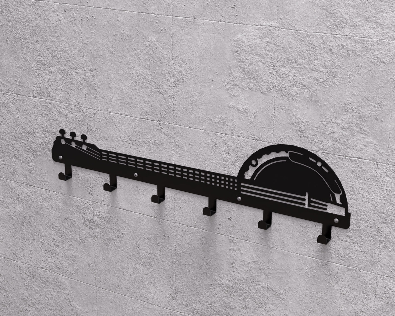 Banjo Wall-Mounted Coat Rack. DXF, SVG files for plasma, laser cutting. Wall Coatrack. Фото 9