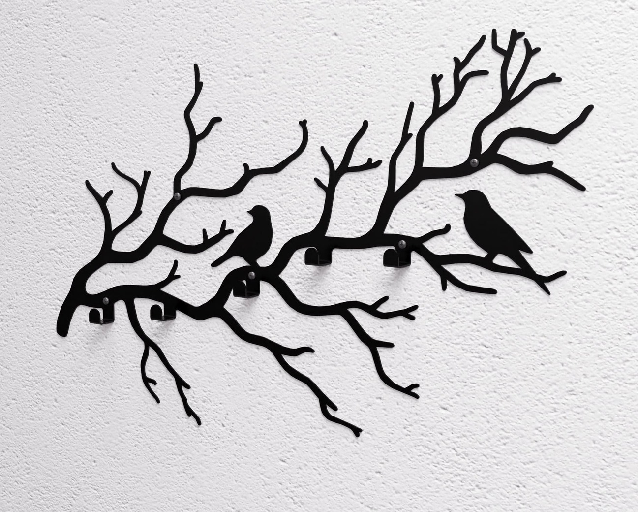 Birds on a Branch Wall-Mounted Coat Rack V1. DXF, SVG files for plasma, laser cutting. Wall Coatrack. Фото 9