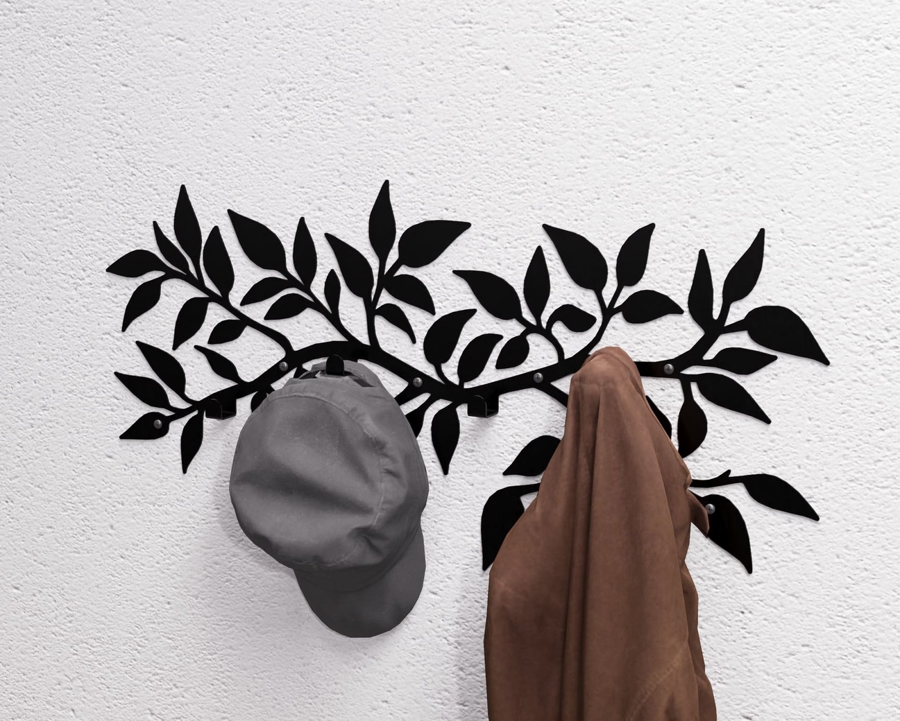 Branch Wall-Mounted Coat Rack. DXF, SVG files for plasma, laser cutting. Wall Coatrack