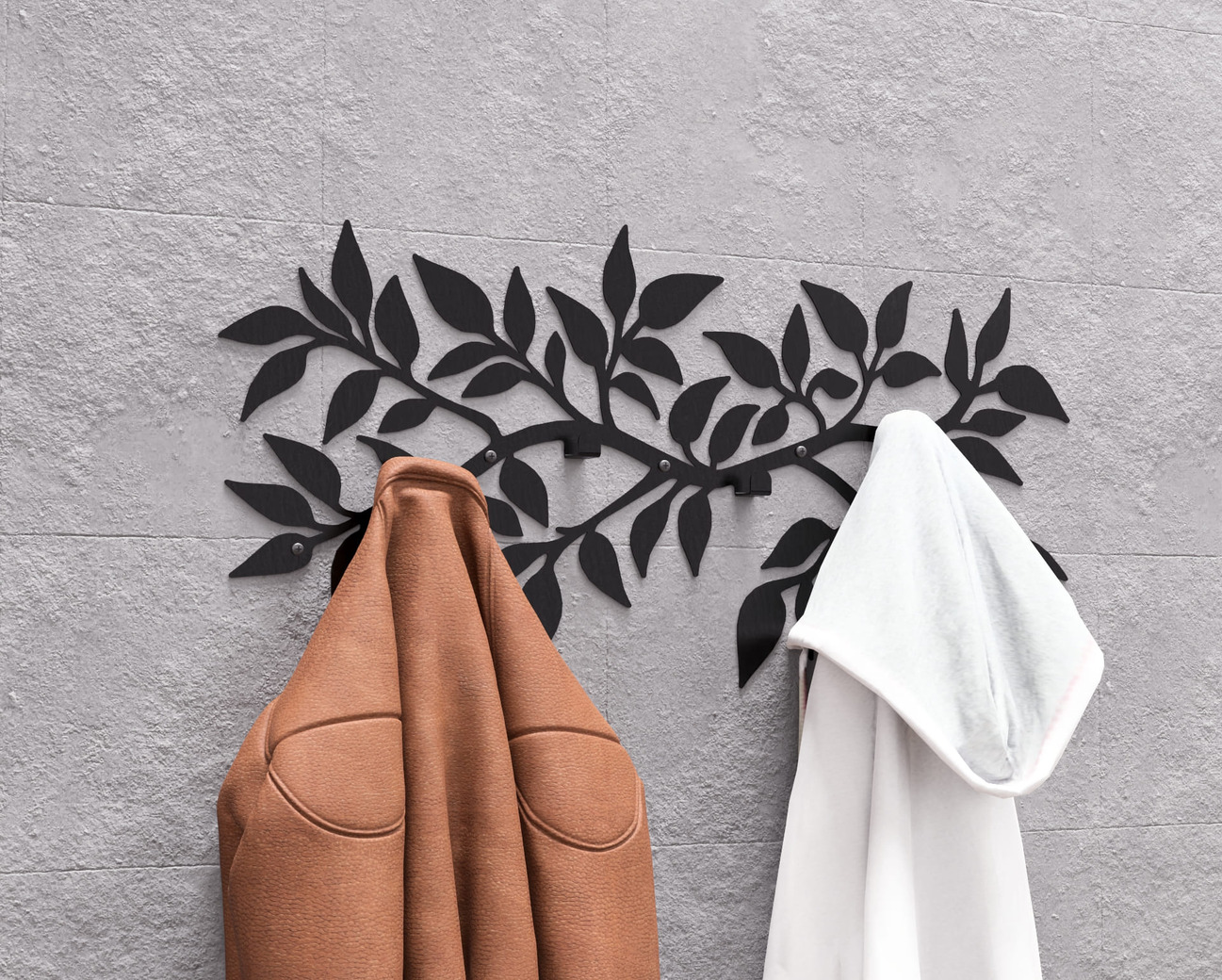Branch Wall-Mounted Coat Rack. DXF, SVG files for plasma, laser cutting. Wall Coatrack. Фото 3